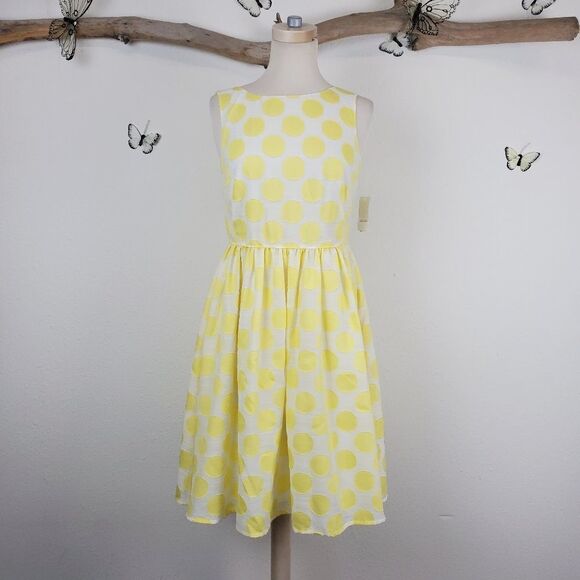 LOFT Dresses & Skirts - Loft 50's inspired yellow polka dot dress